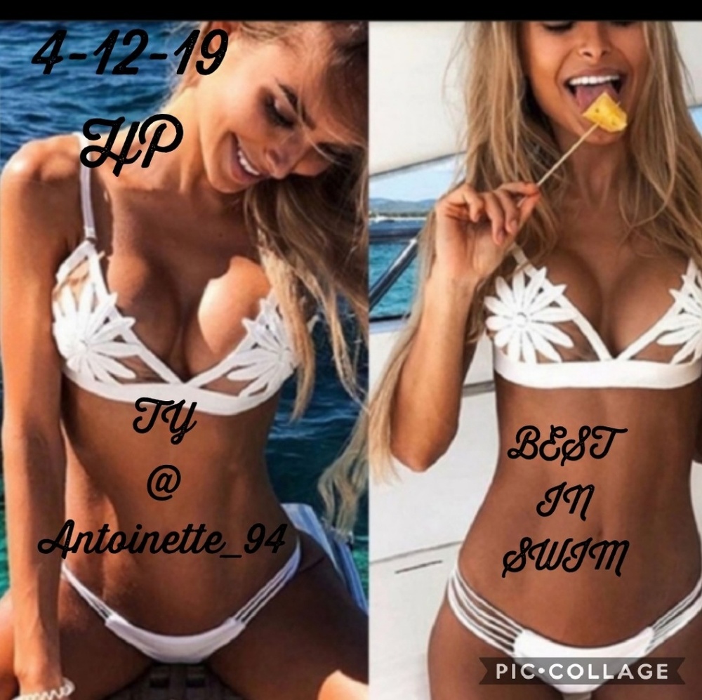 Triangle Mesh Top & Strappy Brazillian Bottom Suit - Picture 2 of 7
